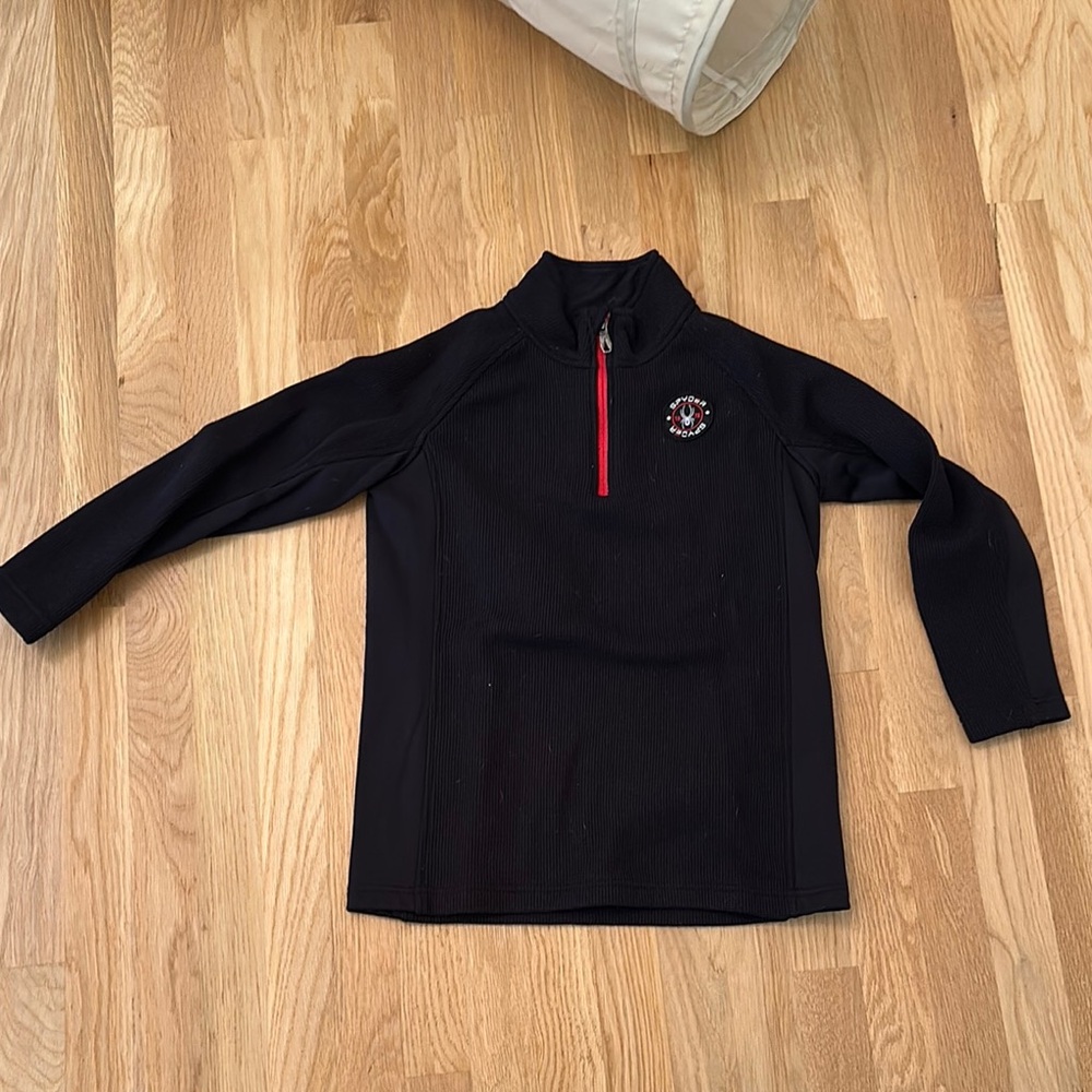 Spyder Black and Red Quarter-Zip Sweater